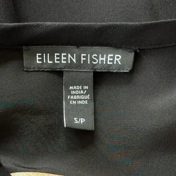 Eileen Fisher Silk Sleeveless Sequin Beaded Top Gold Size SP Small Petite - Picture 7 of 9